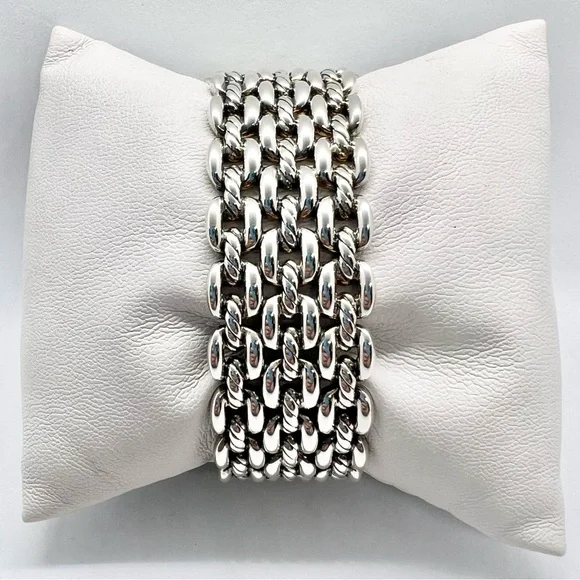 David Yurman Thoroughbred 3-Row Cuff Bracelet - Picture 4 of 16